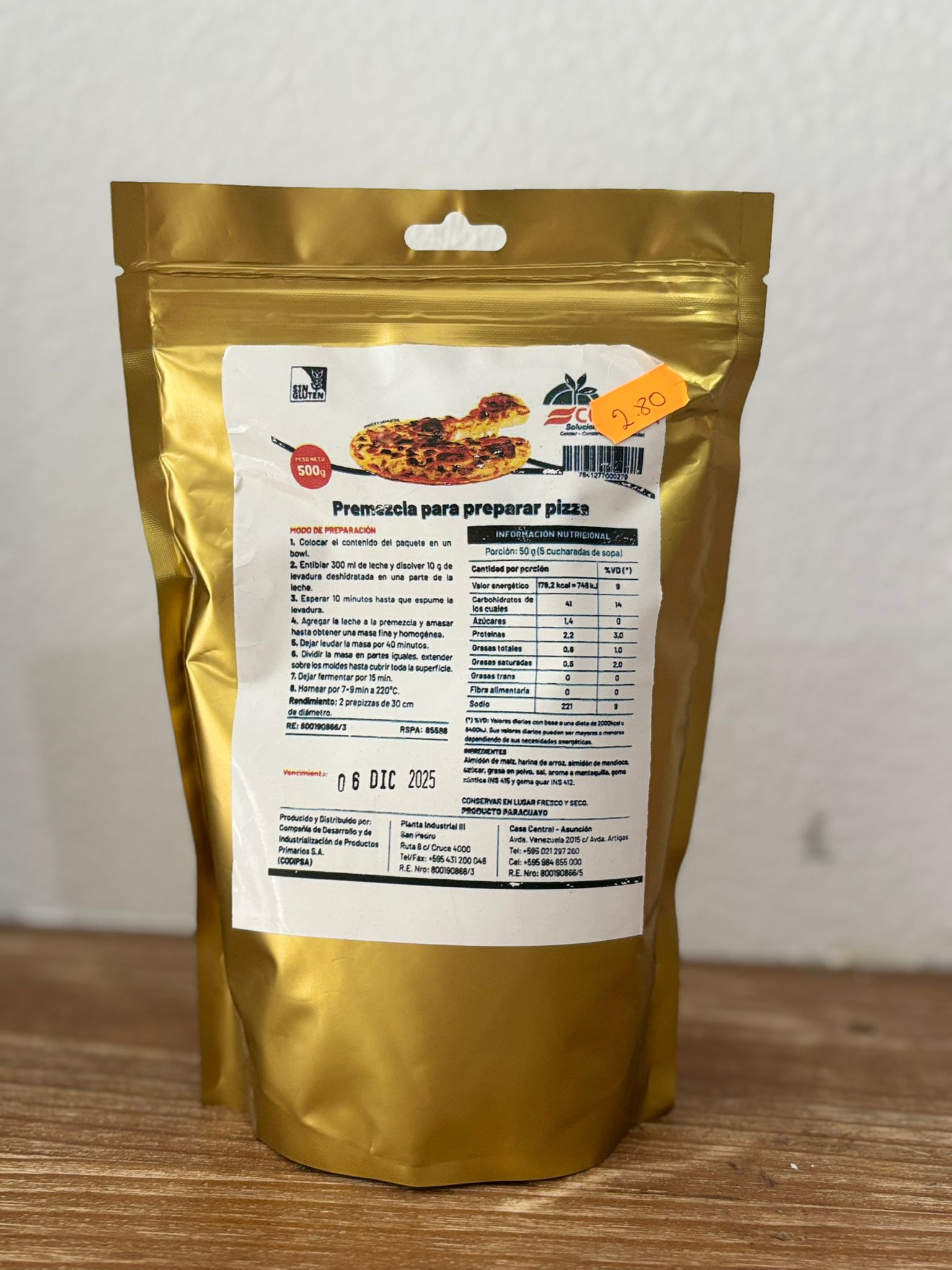 Premezcla para preparar pizza