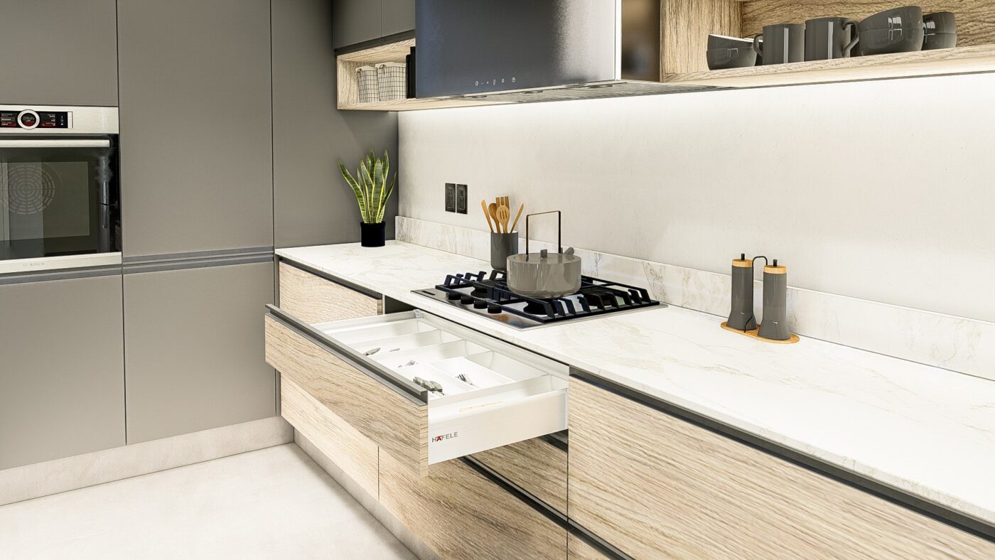 Mueble con Cajonera y Cocina