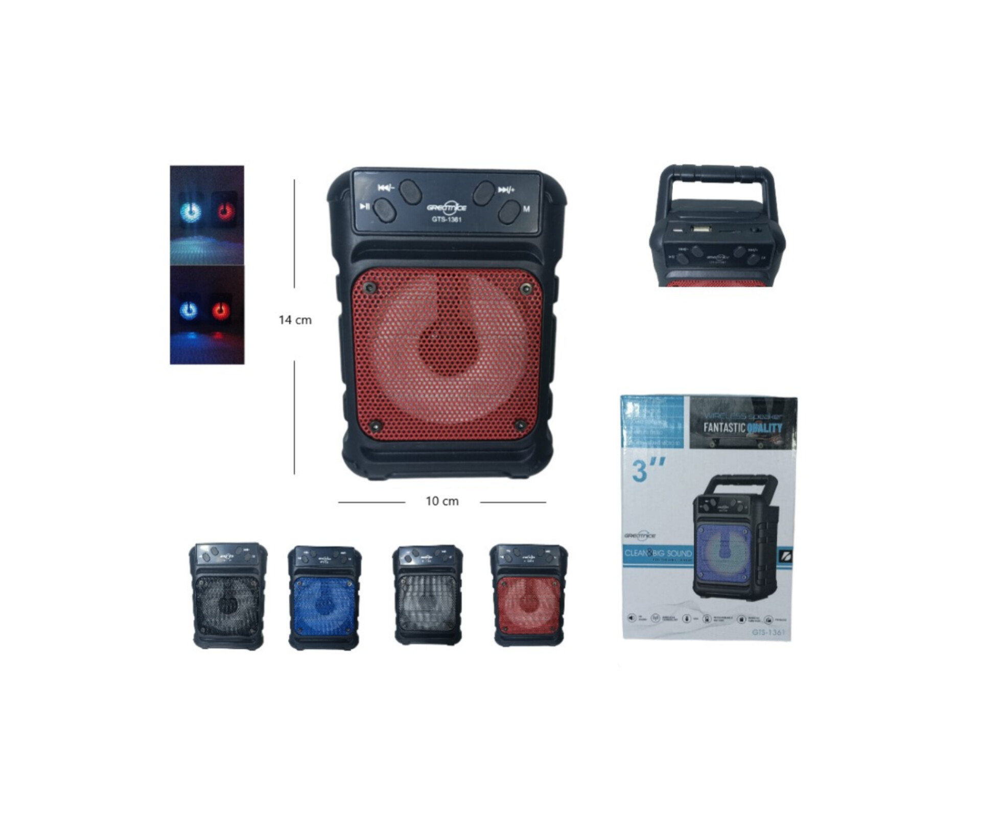 PARLANTE 3 PULGADAS BLUETOOTH FM MP3