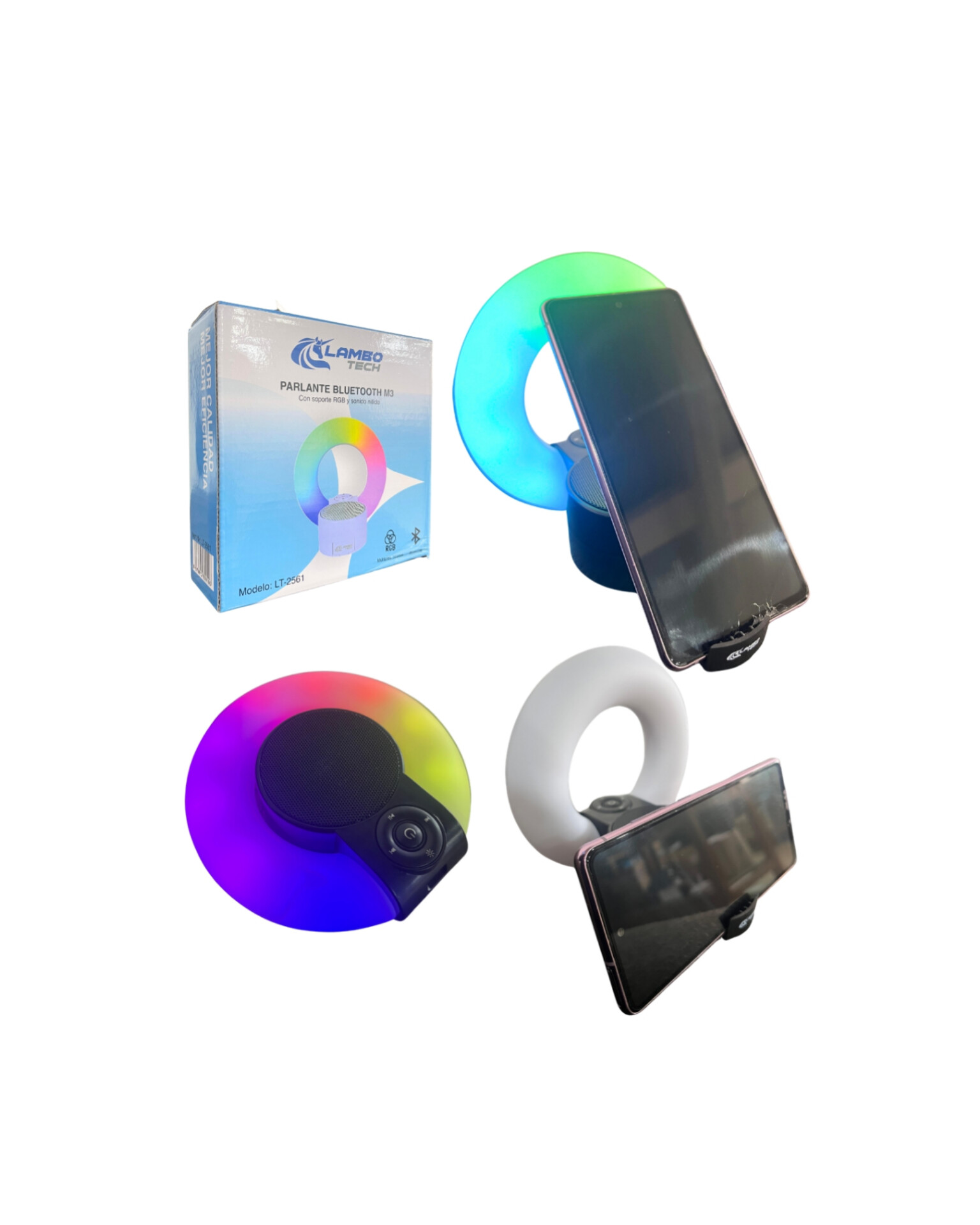 PARLANTE BT M3 RGB CON SOPORTE LAMBO TECH