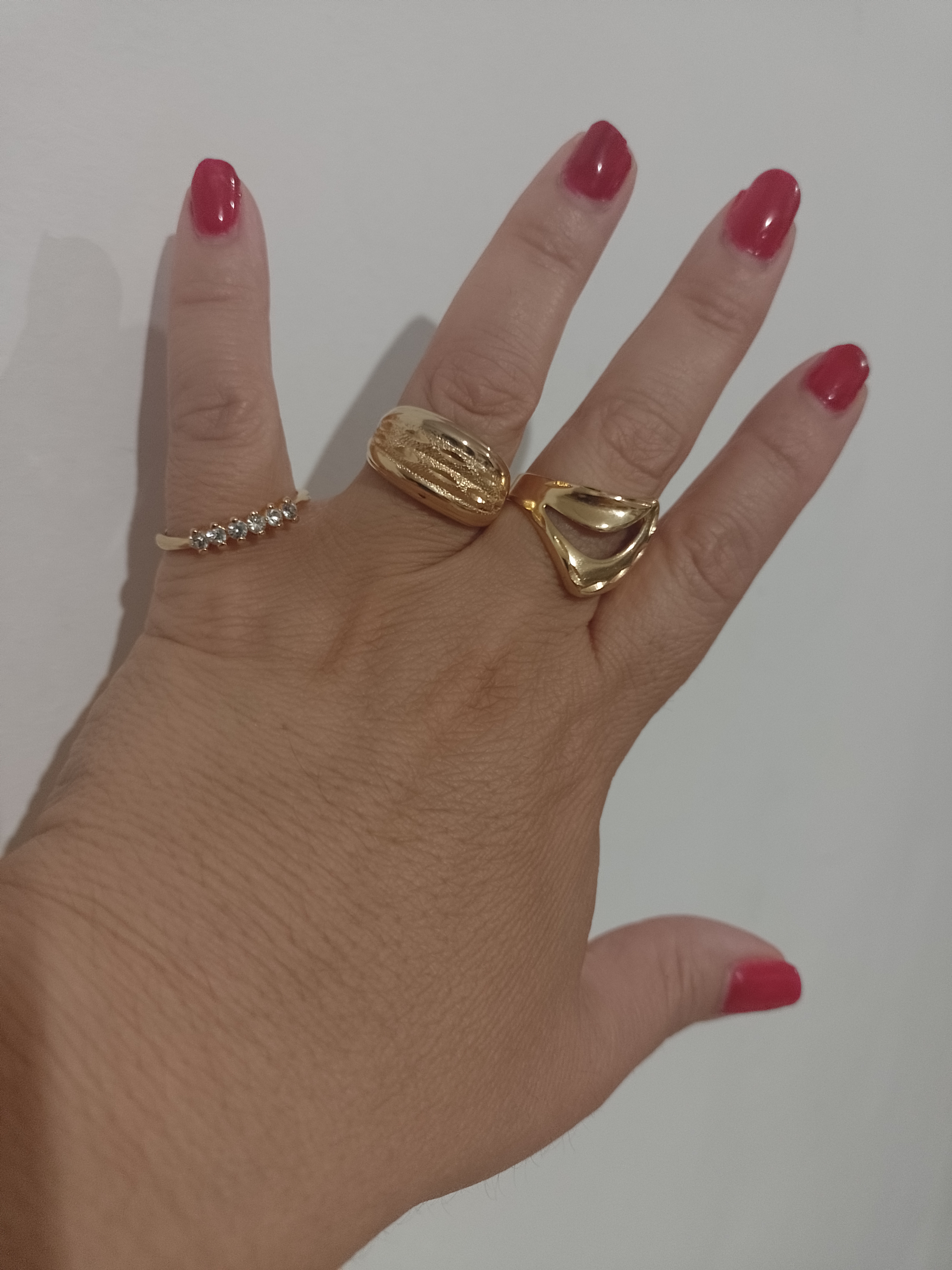 Anillos acero quirúrgico enchapado en oro