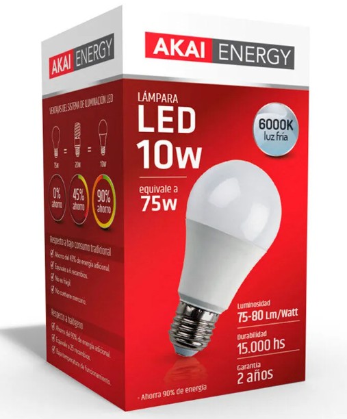 Lampara led AKAI 10W luz fria