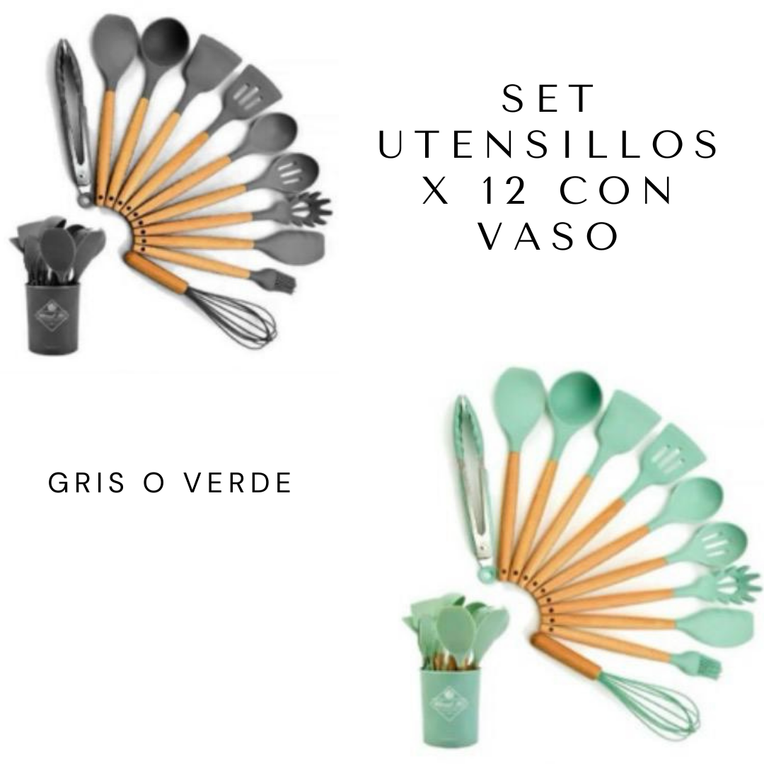 SET UTENSILLOS X 12 CON VASO