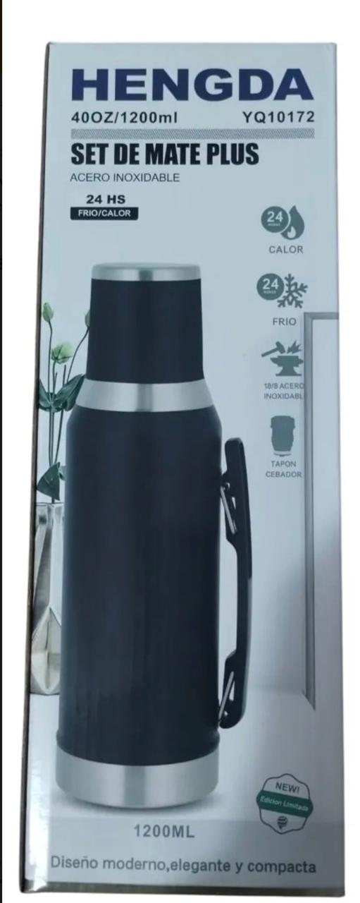 TERMO + MATE + BOMBILLA + VASO CON PICO CEBADOR