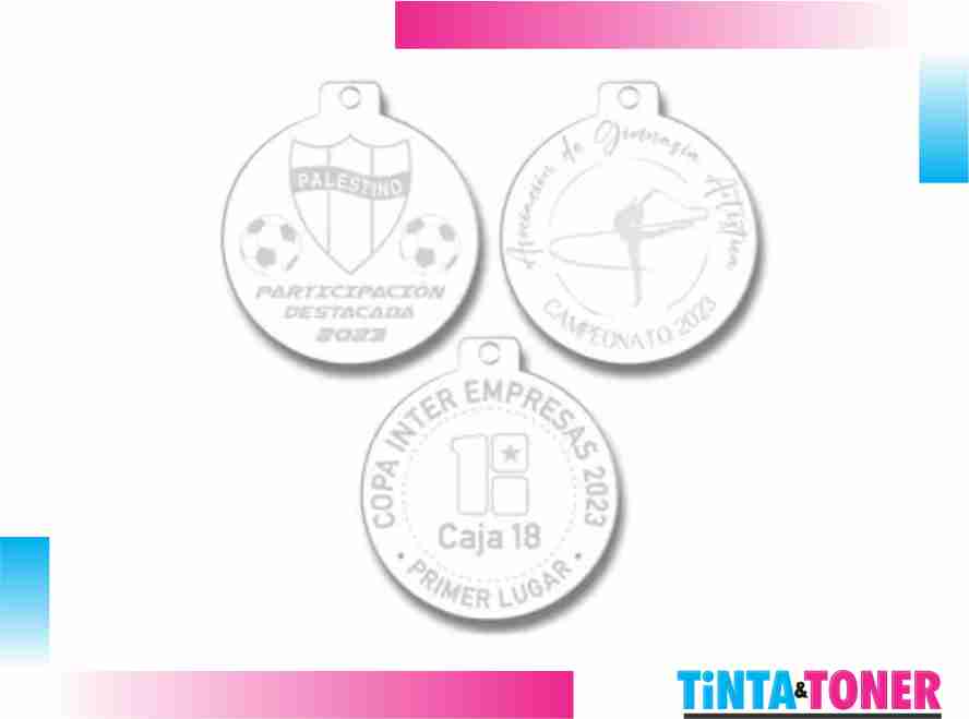 MEDALLA EN ACRILICO DE 5CM DE DIAMETRO CON GRABADO LASER