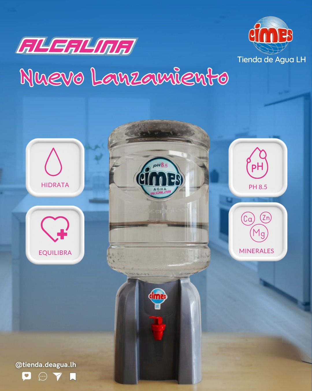 Botellones Cimes Agua Alcalina 20 Lts