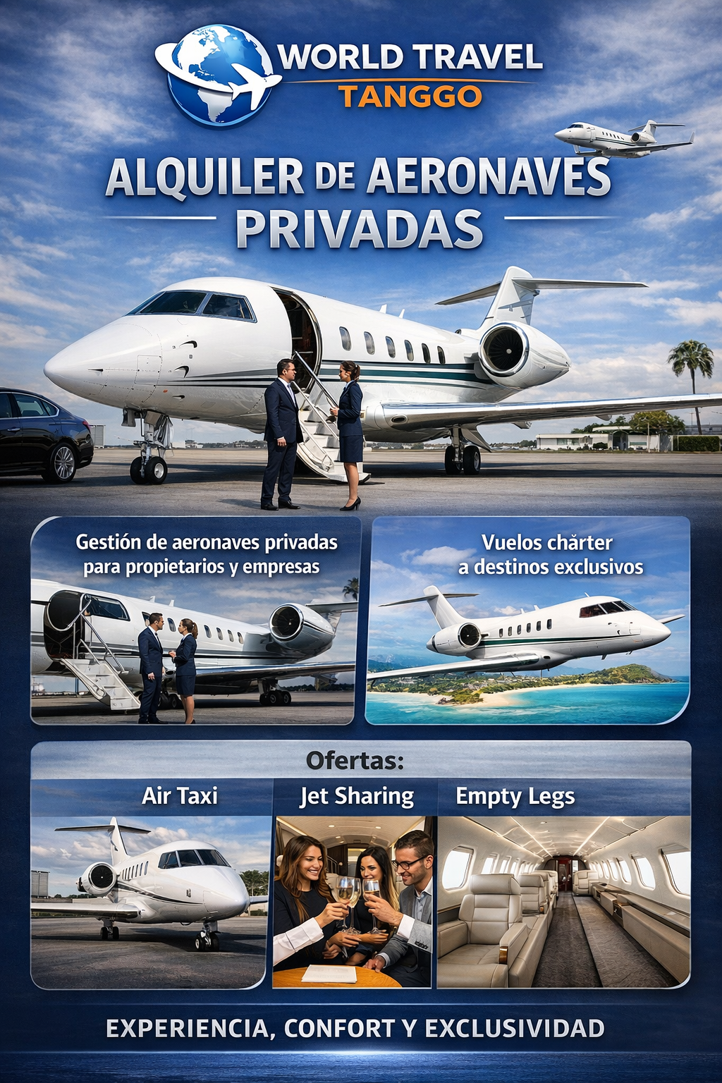 ALQUILER DE AVIONES PRIVADO O CORPORATIVOS