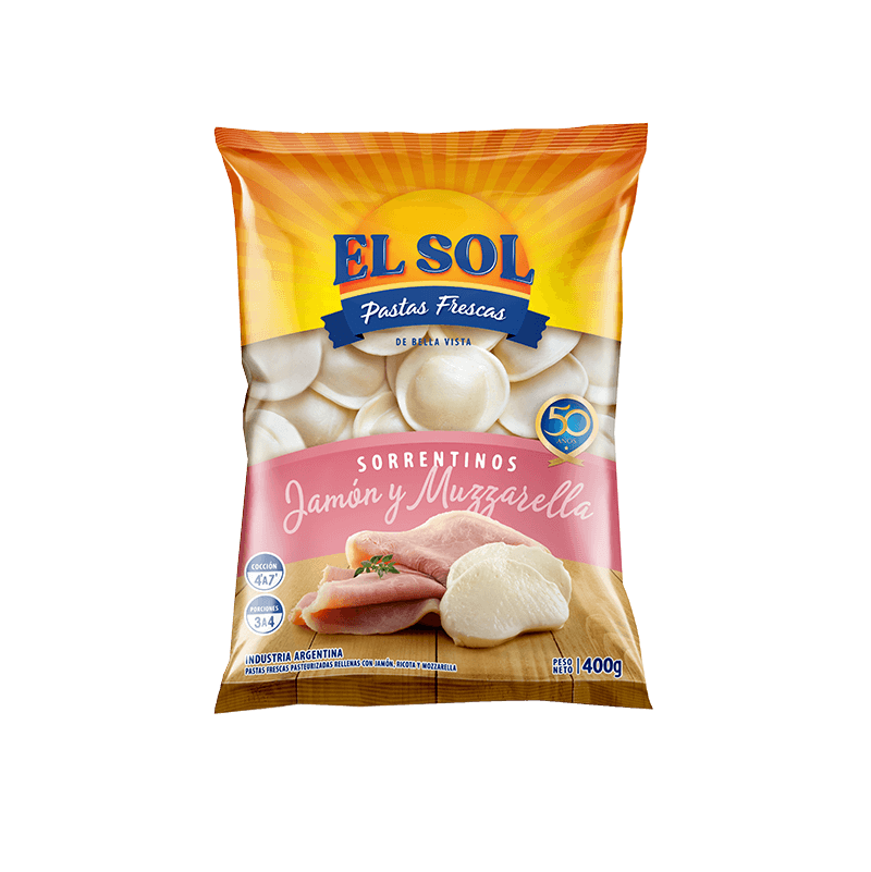 Sorrentinos de jamón y muzarella x 400gr.