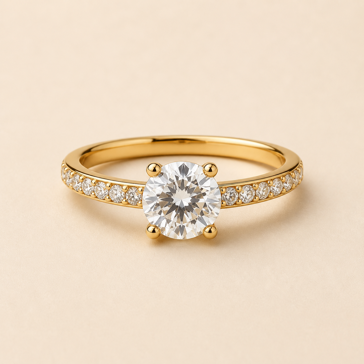 Bague Dorado Solitario Brillante