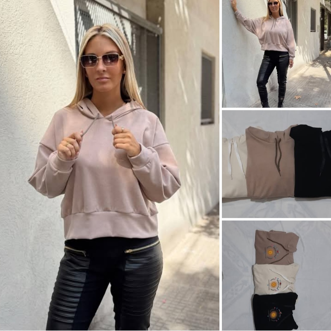 Buzo canguro de mujer liso
