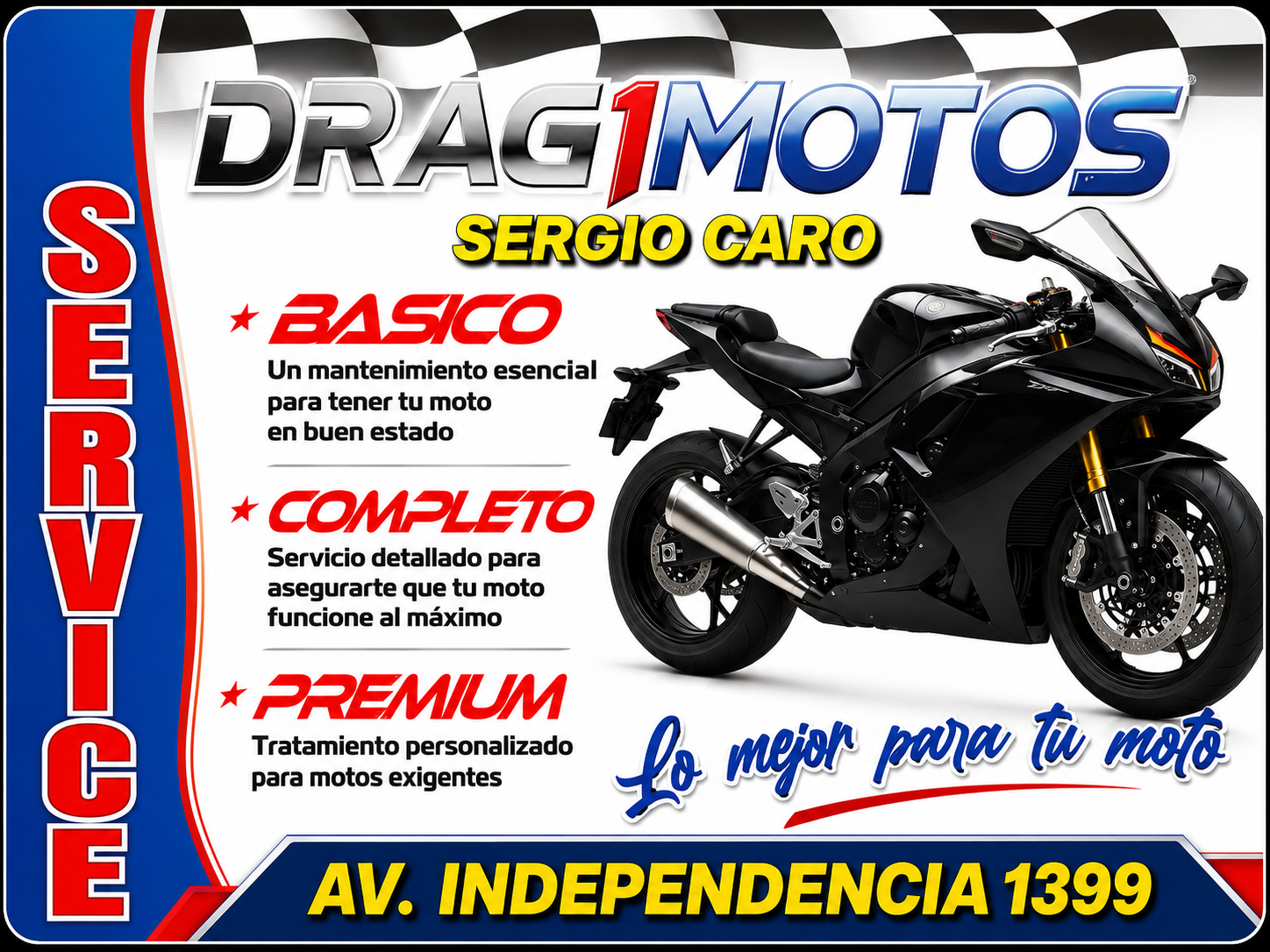 Service de motos básico, completo y premium