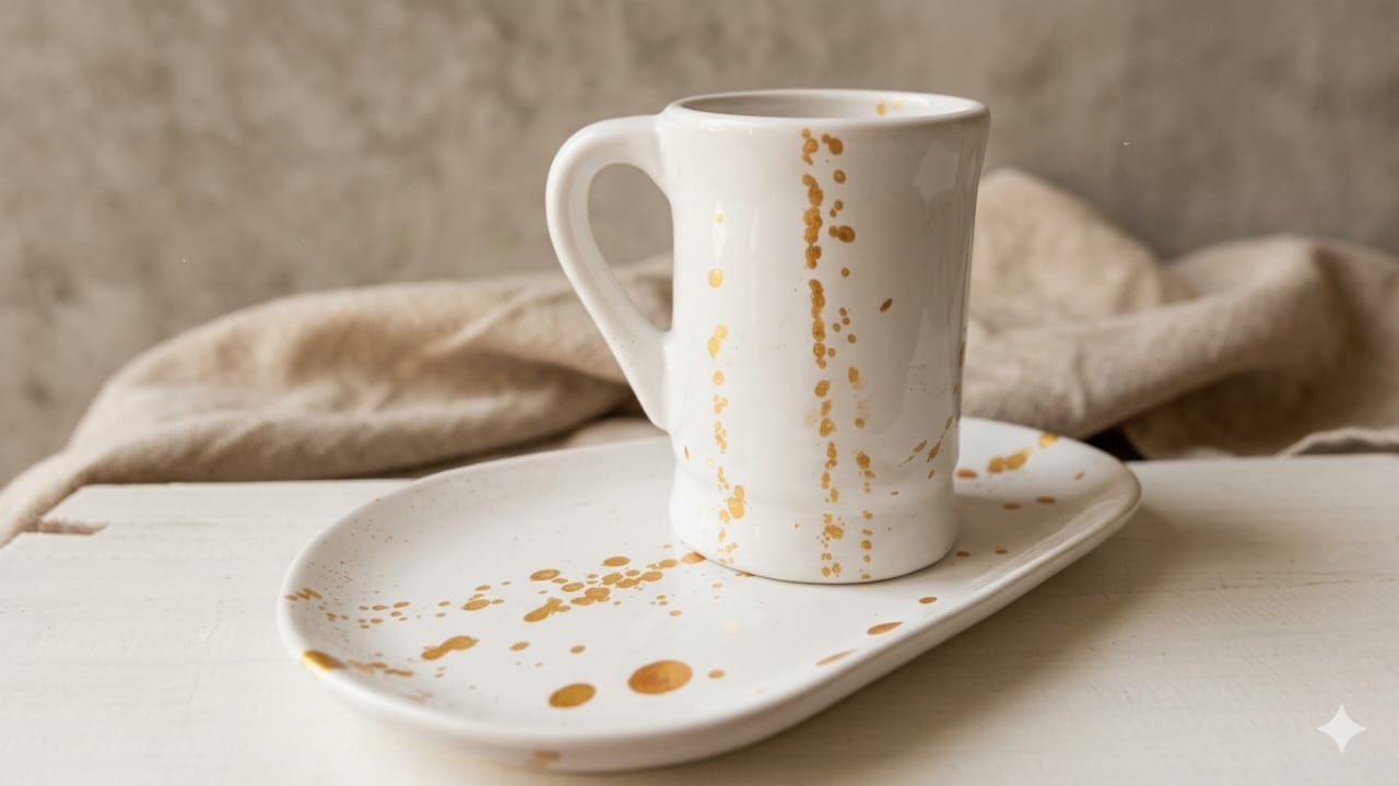 Taza capuccino/plato gota