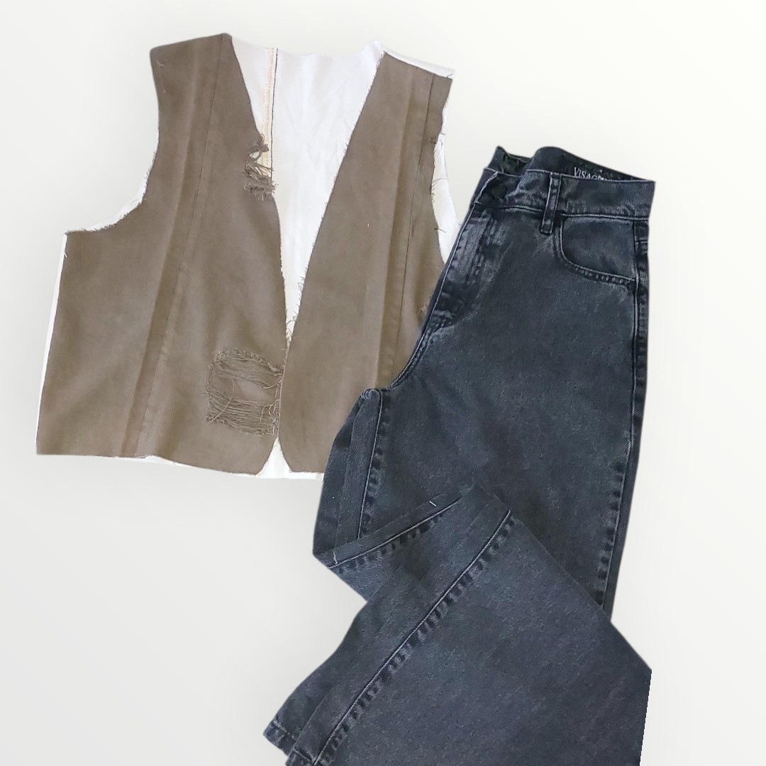 Chaleco gabardina combinada